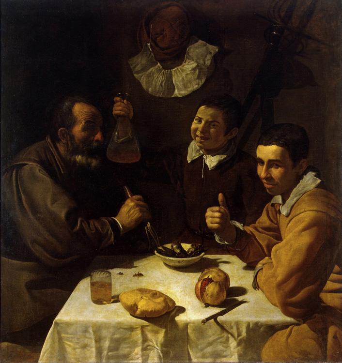 Diego Velazquez Three Men at Table (df01) Germany oil painting art